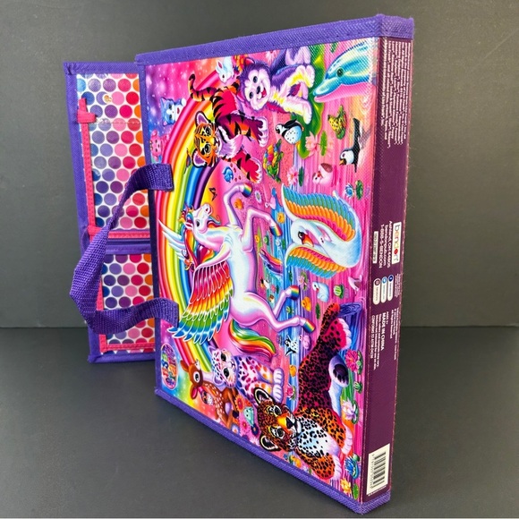 Rainbow Lisa Frank Heart Animal Binder w Sticker Pad - Picture 6 of 11